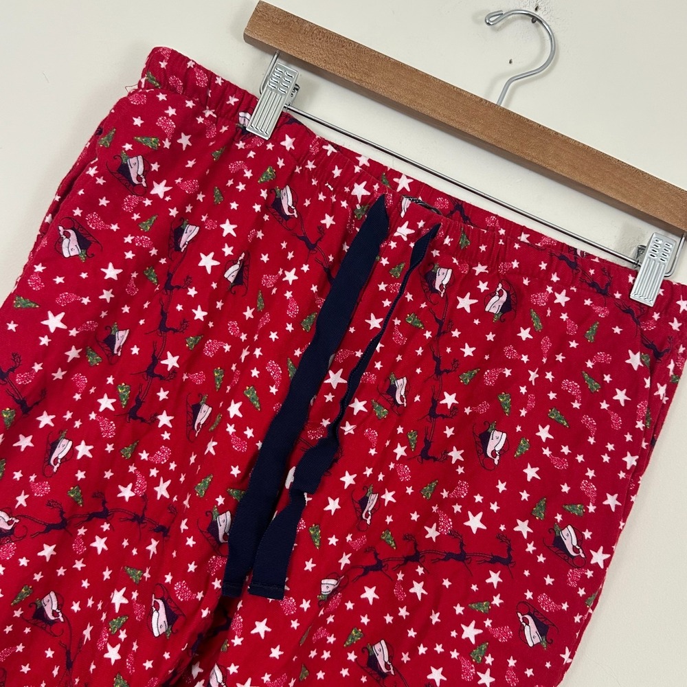 Vineyard Vines Flannel Pajama Pants Red Holiday Festive Print Cotton Womens XL